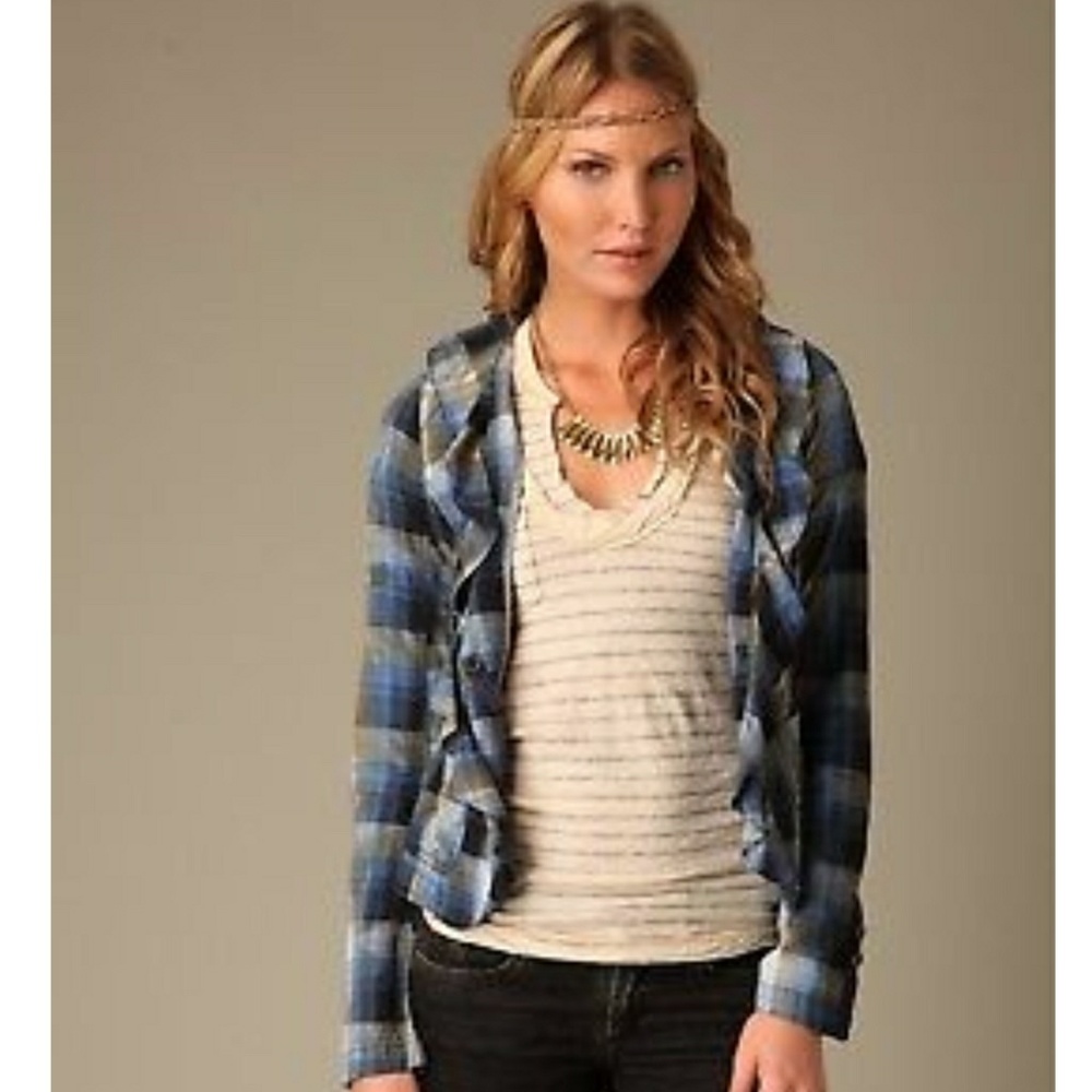 Free People Liberty Cascade ruffled Blazer size 2